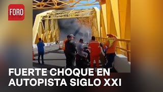 Se reporta fuerte accidente en autopista Siglo XXI en Michoacán  A las Tres [upl. by Hildegarde]