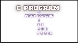 Print pattern3 pattern cprogramming codecoding [upl. by Lombardy]