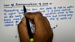 Laws of Transmissibility of forces  Engineering Mechanics  abhisheklectures [upl. by Eiralc668]