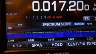 20180501 SAQ Grimeton on 172kHz with Icom ICR8600 and 4m vertical antenna [upl. by Lapides]