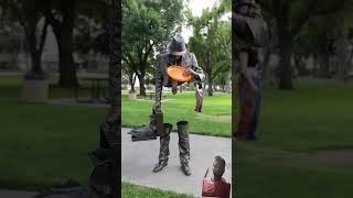 Oye its magic😂😂 funny bronzestatue moonwalk bronzesculpture cowboys history parade comedy [upl. by Ymerej653]