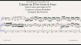 Pachelbels Canon in D for Violin and Piano  sheet music score [upl. by Kurr711]