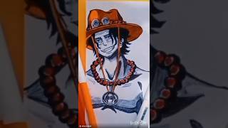 Drew Ace from One piece onepiece art draw luffy ace [upl. by Hsaniva]