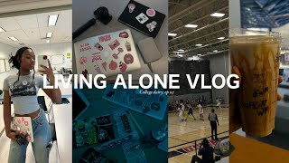 Living Alone Vlog 📚🎧📎 college week in my life  new piercing  grocery shopping 🛒 and more [upl. by Nooj]