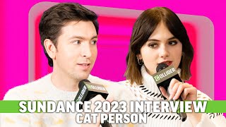 Cat Person Emilia Jones amp Nicholas Braun Discuss Filming the Bad Kiss amp Viral Short Story [upl. by Sitarski]