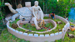 Building The Most Turtle Mud House And Pond For Poor Turtles By Ancient Skill full video [upl. by Uzzial]