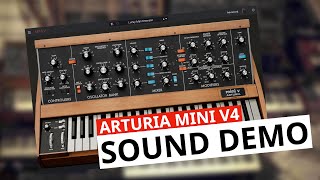 Arturia Mini V4 Sound Demo  Minimoog Update  V Collection X [upl. by Bryn]