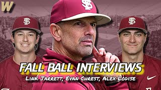 FSU Baseball Link Jarrett Evan Chrest Alex Lodise Fall Interviews  Warchant TV FSU [upl. by Ullman]