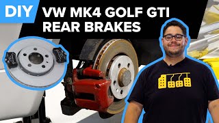 Mk4 Volkswagen Golf GTI Rear Brake Pad amp Rotor Replacement DIY 19992006 VW Golf Jetta Beetle [upl. by Davin246]