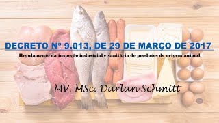 RIISPOA DO ZERO  PARTE 4 Decreto 9013 de março de 2017 Inspeção de Produtos de Origem animal [upl. by Ezarra]