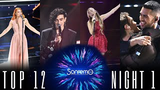 SAN REMO 2022  TOP 12  NIGHT 1 Italy Eurovision [upl. by Dhruv726]