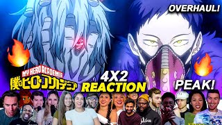 SEASON 4🔥OVERHAUL vs THE LEAGUE OF VILLAINS 🤯My hero Academia Episode 4x2 Reaction Mashup [upl. by Arrek]