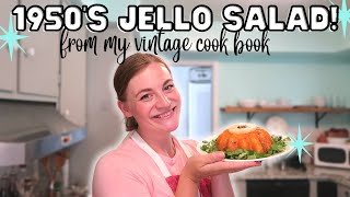 VINTAGE JELLO SALAD MAKING RETRO RECIPES FROM A 1950S COOK BOOK [upl. by Concoff]