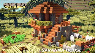 Minecraft How to build a Savanna House  Acacia House Tutorial [upl. by Furiya]