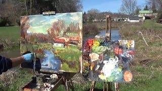 Kyle Buckland Plein Air Oil Painting Demonstration demo Beginner Art Lesson 3 [upl. by Eycats]