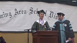 Valedictorians graduation speech cut off after he criticizes schools administration [upl. by Eirrehs]