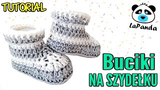 ŁATWE BUCIKI NA SZYDEŁKU DLA NIEMOWLAKA 4 Jak zrobić  LaPanda EASY CROCHET BABY BOOTIES [upl. by Lumbye218]