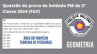 FGV  2024  PMSP  Soldado PM de 2ª Classe geometria [upl. by Shepard338]