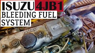 ISUZU 4JB1 28L  HOW TO PRIME or BLEED FUEL SYSTEM [upl. by Notyard]