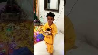 Little one dancing with the joy of Krishna Bhakti❤️subscribe viralvideo shortsviral [upl. by Trinity418]