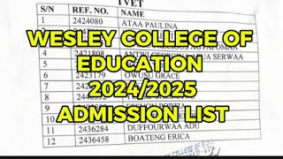 WESCO ADMISSIONWesley College of Education Admissions outteacherstraining [upl. by Favien]