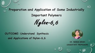 POLYMER LECTURE13 Synthesis And Applications of Synthetic Fiber Nylon 66 [upl. by Joost]