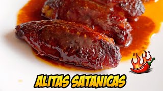 ALITAS de pollo PICANTES al HORNO 🌶️ con SALSA SATÁNICA [upl. by Ennove]