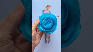 DiY Paper Towl Rose Dress 🌹 art artwork painting drawing fashion style design craft diy [upl. by Eelyk]