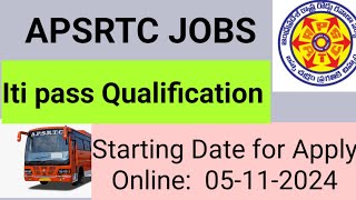 APSRTC Recruitment 2024 amp iti passed Qualification [upl. by Ayotl]