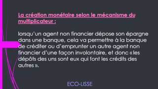 LEconomie monétaire s3  La Création monétaire  part 2  diviseur et multiplicateur [upl. by Hakaber186]