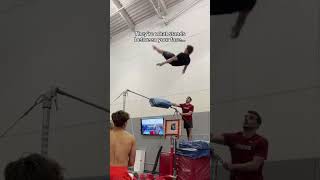 Never Blame The Spotter 🙅🏼‍♂️ gymnastics calisthenics gymnast olympics fails fail spotter [upl. by Eivad786]