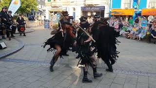 Beltane Border Morris dancing Kitty Jay Teign Maritime Shanty Festival Teignmouth Devon 992023 [upl. by Enelav]