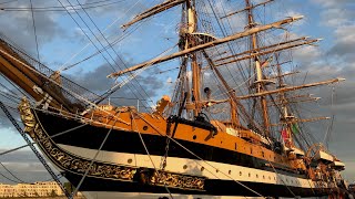 Amerigo Vespucci in Warnemünde  Hanse Sail Rostock 2019  4K UHD Video [upl. by Annaehs]