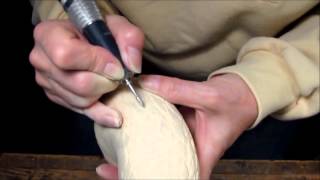 Part Two  Carving and Shaping Individual Feathers on Hawk Head  Laurie J McNeil [upl. by Boycie]