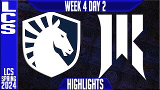 TL vs SR Highlights  LCS Spring 2024 Week 4 Day 2  Team Liquid vs Shopify Rebellion [upl. by Blisse]