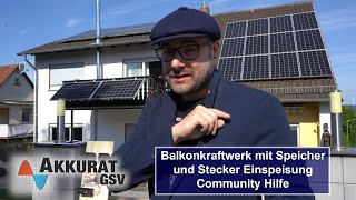 Balkonkraftwerk mit Speicher und Stecker Einspeisung Community Hilfe4K [upl. by Lohner]