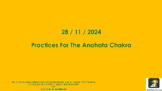 Practices For The Anahata Chakra  RYS Session  28112024 [upl. by Ceil]