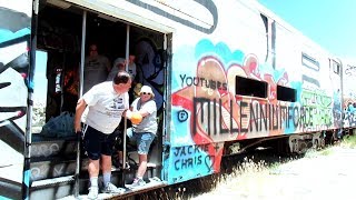 Abandoned Railroad Cars And Tunnels In Desert [upl. by Aleydis]