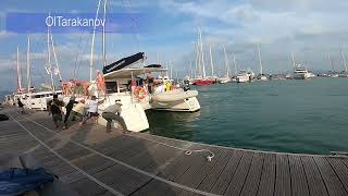 Sailing catamaran dock accident how deposit dissappears dockingfails docking fails [upl. by Notsua]