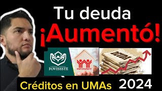 ¿Cuanto Subió tu credito Fovissste o Infonavit 2024  Creditos en UMAs [upl. by Gibe]