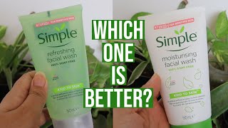 Simple Refreshing vs Moisturizing Facial Wash  Which one is better [upl. by Bastian]