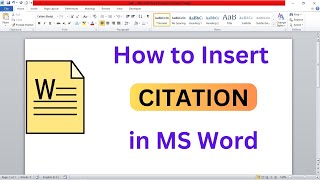 How to Insert Citations in Microsoft Word [upl. by Aratnahs]