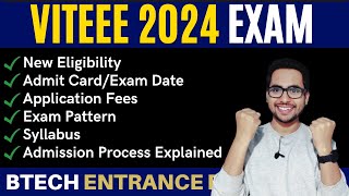 VITEEE 2024 Exam Date  Application Form Registration Eligibility Syllabus JEE 2024 VIT Vellore [upl. by Ellissa]