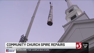 Stowe church spire removed for repairs [upl. by Richarda373]