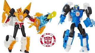 Transformers Robots in Disguise SIDESWIPE amp WINDSTRIKE STRONGARM amp SAWTOOTH MINI CON WEAPONIZERS [upl. by Nitsirhc]