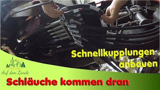 Hydraulikschläuche ans Steuergerät anschließen und verlegen 👉 Schnellkupplungen anbauen 👉MF Farbcode [upl. by Anahcra]