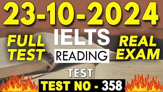 IELTS Reading Test 2024 with Answers  23102024  Test No  358 [upl. by Eloken]