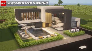 Luxury modern house in Minecraft  Builders tutorial [upl. by Gianna]