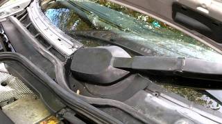 how to remove Mercedes w202 windshield wiper motor assembly and lube [upl. by Eiramadnil]