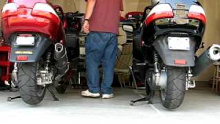 Burgman 650 Yoshimura and Stock Exhaust System Sounds [upl. by Emalee854]